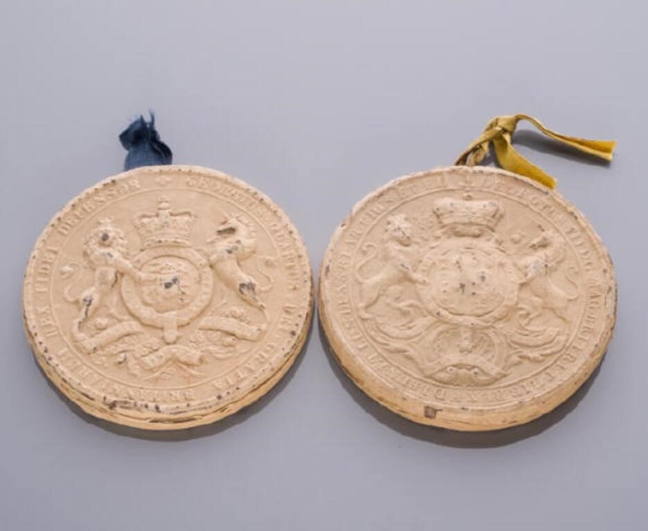 GEORGE IV PERIOD WAX SEALSA pair of
