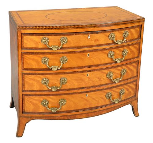 GEORGE IV SATINWOOD CHEST HAVING