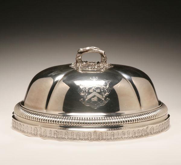 George IV sterling silver meat dish