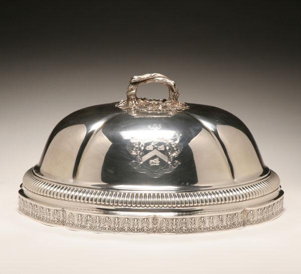 George IV sterling silver meat dish