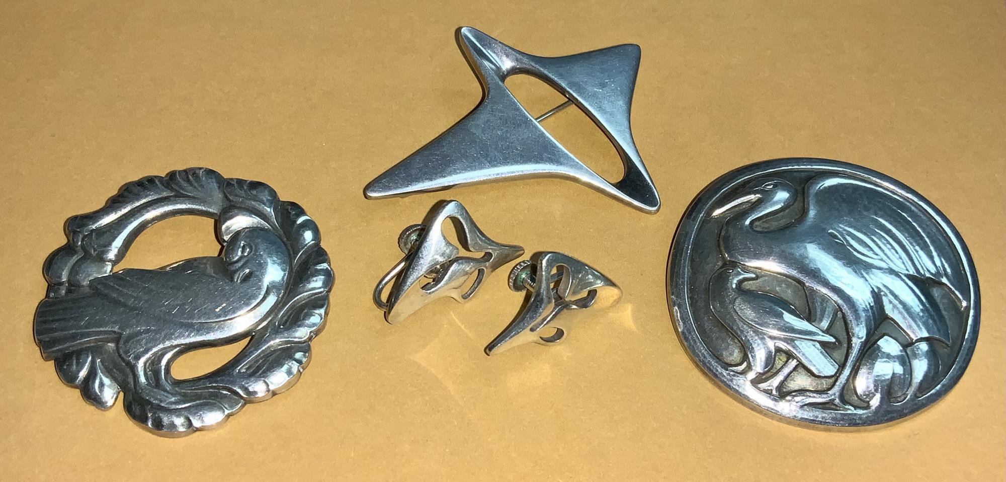 GEORGE JENSEN SILVER JEWELRY. A