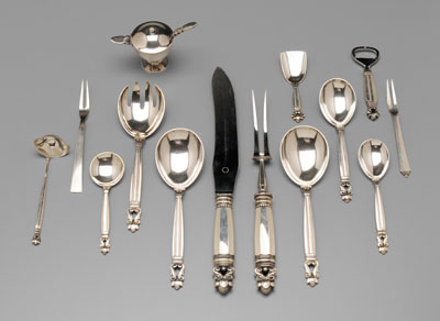 George Jensen sterling flatware: 13