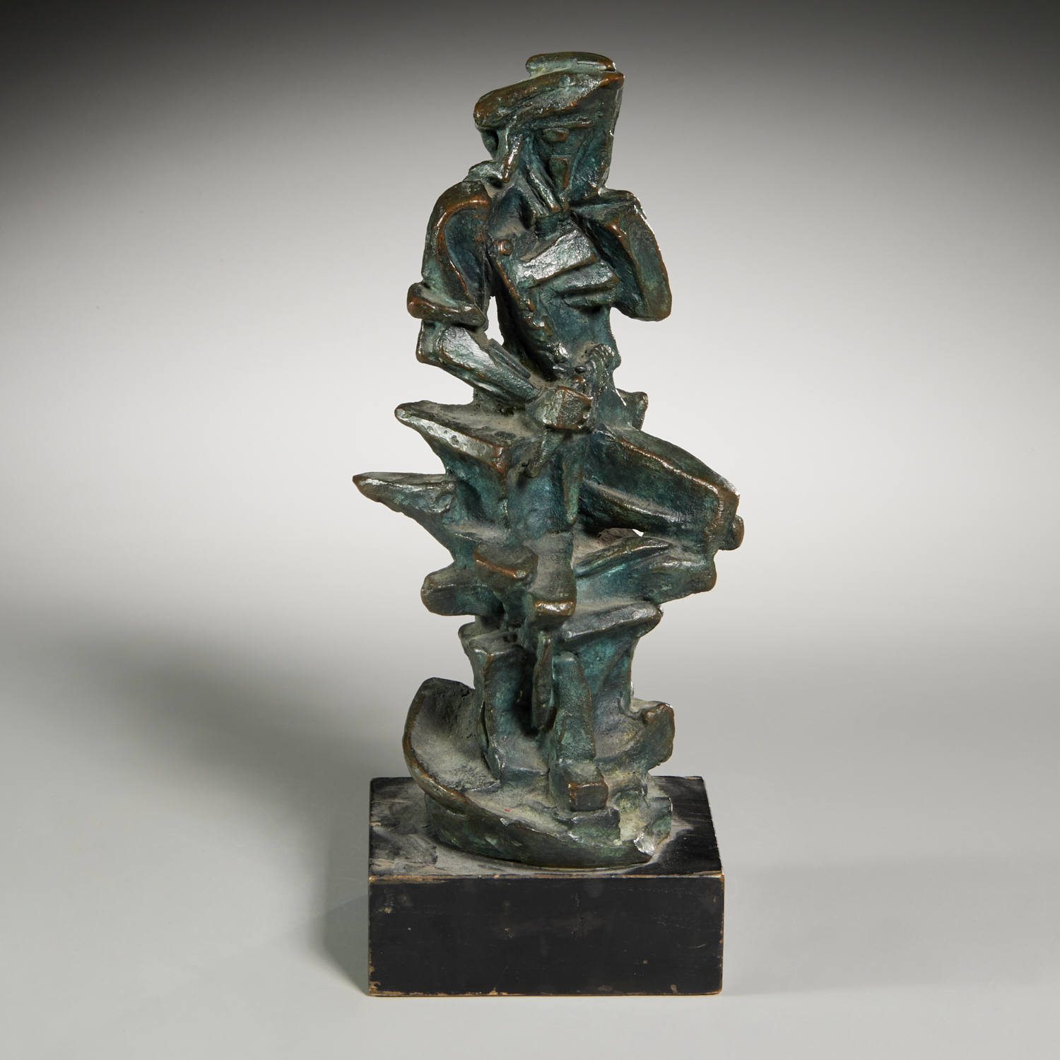 GEORGE KORAS, BLUE PATINATED BRONZE