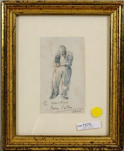 GEORGE LUKS "FIGURE STUDY" PENCIL &