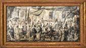 GEORGE LUKS "MARKET SCENE" OIL