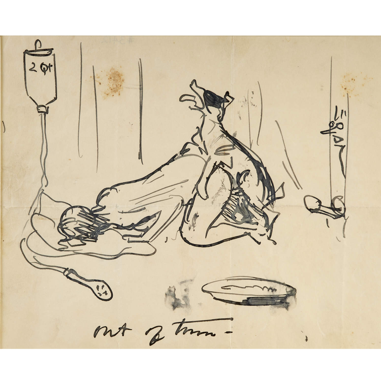 GEORGE LUKS, NAUGHTY INK DRAWING