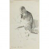 GEORGE LUKS, PENCIL DRAWING, 1