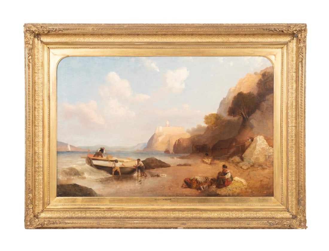 GEORGE MORLAND 'LAUNCHING THE BOAT'