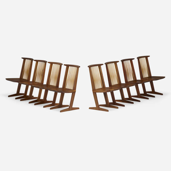 George Nakashima. Conoid chairs,