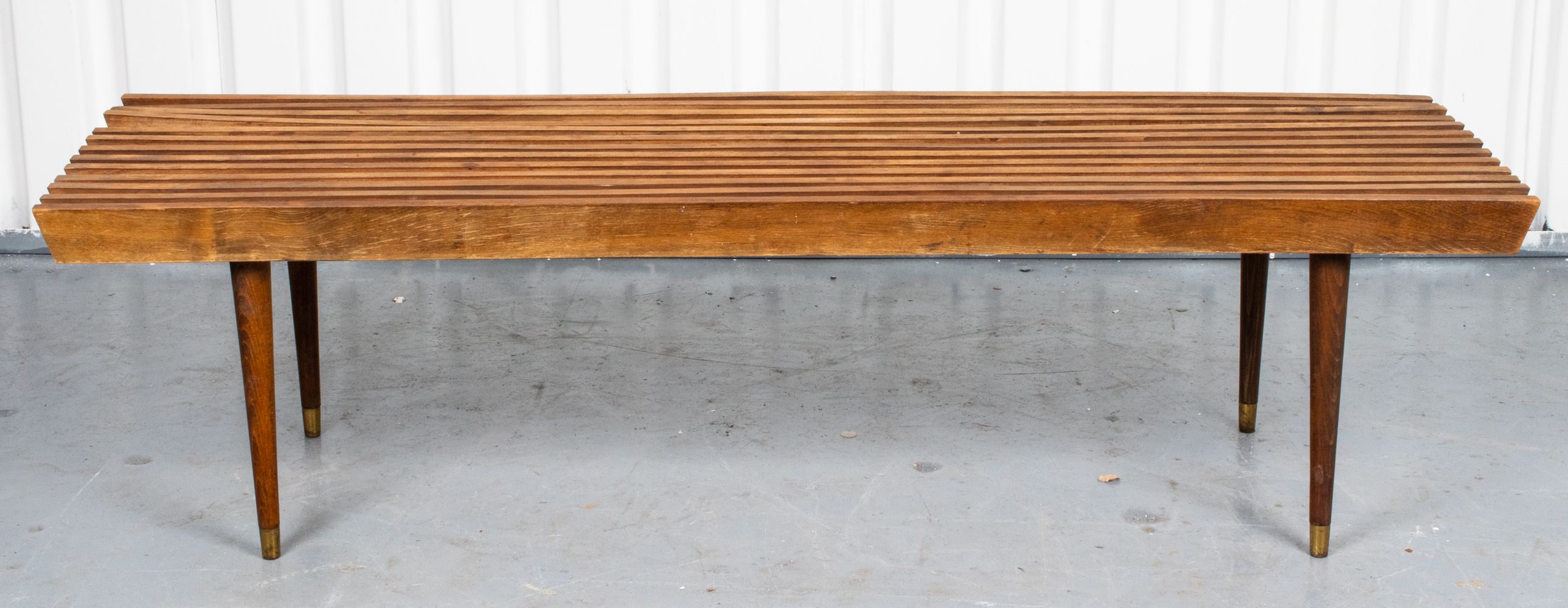 GEORGE NELSON STYLE TEAK SLAT BENCH