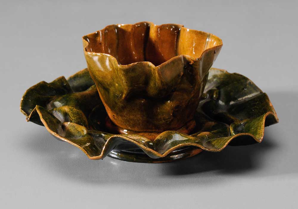 George Ohr Cup and Saucer