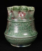 GEORGE OHR RUFFLE POTTERY VASE