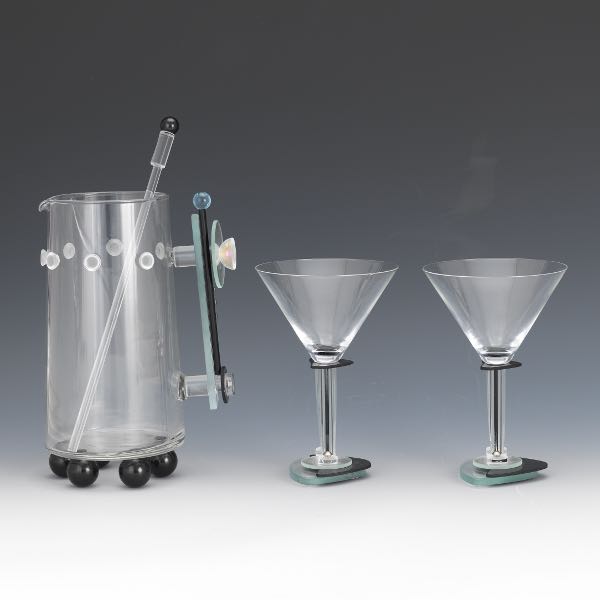 GEORGE PONZINI GLASS PITCHER AND