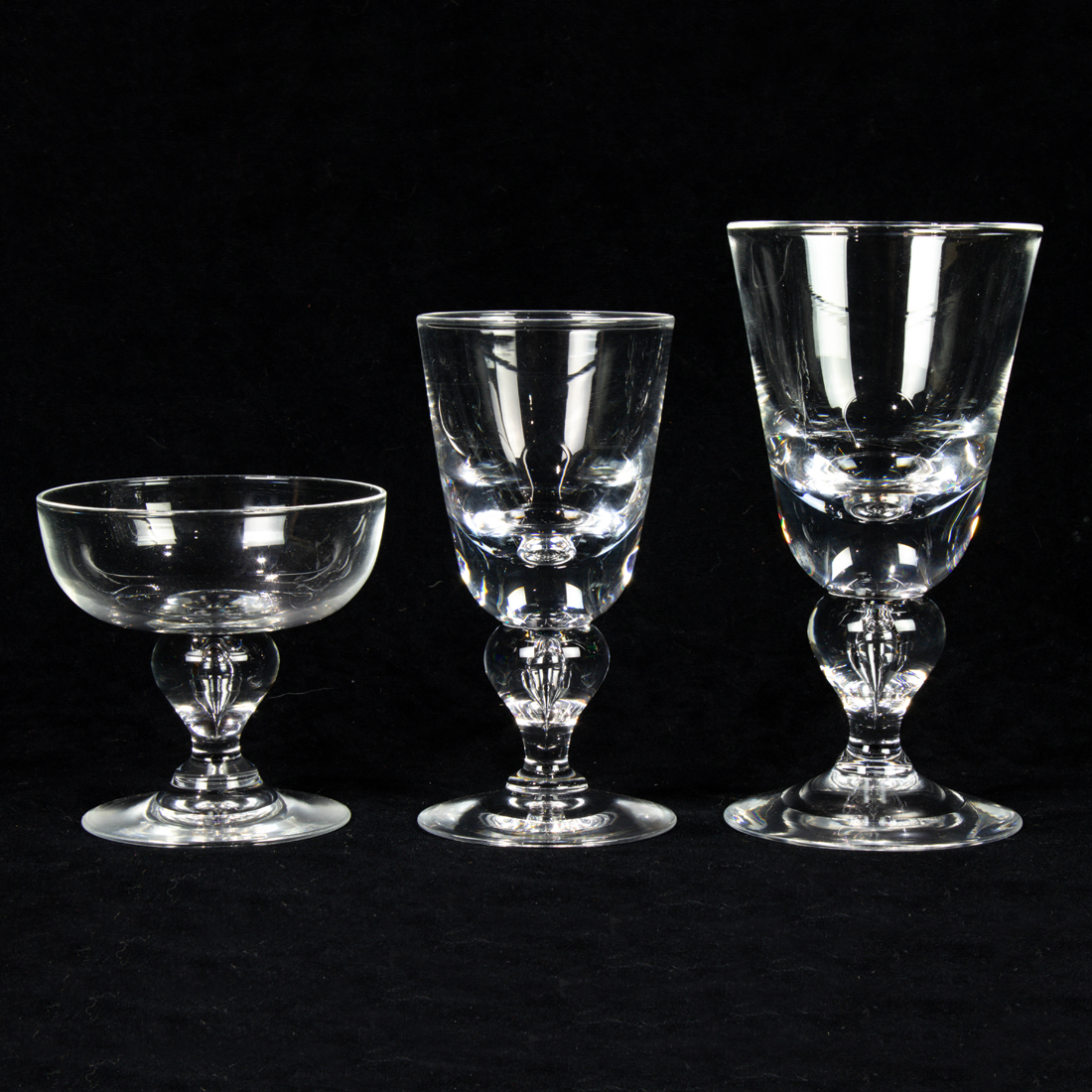GEORGE THOMPSON; STEUBEN, STEMWARE,