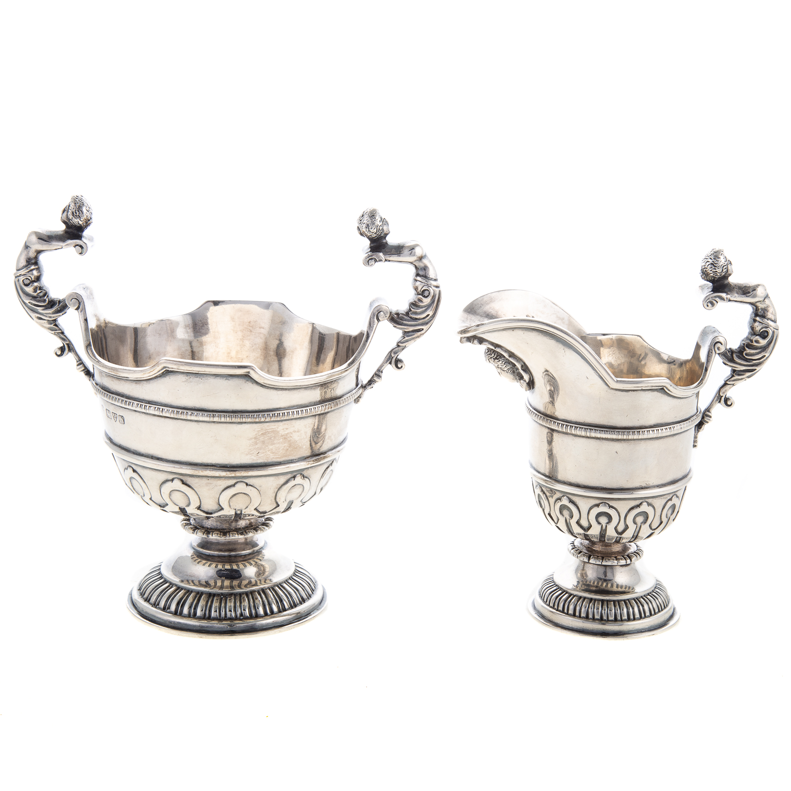 GEORGE V SILVER CREAMER & SUGAR
