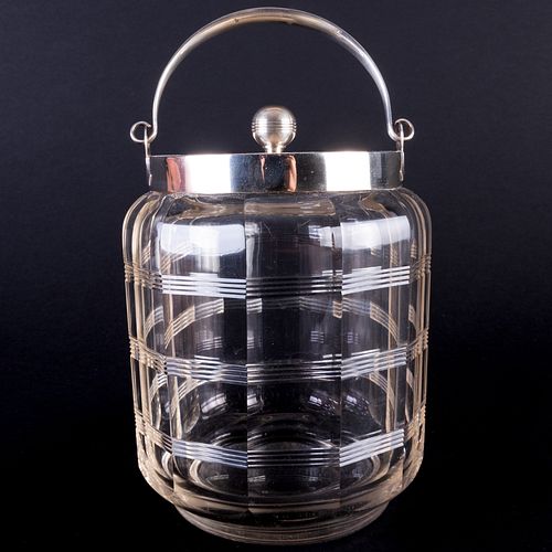 GEORGE V SILVER MOUNTED CUT GLASS