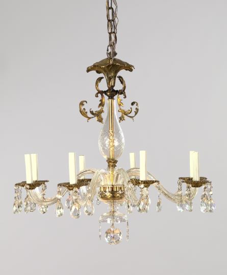George VI Brass and Cut Glass