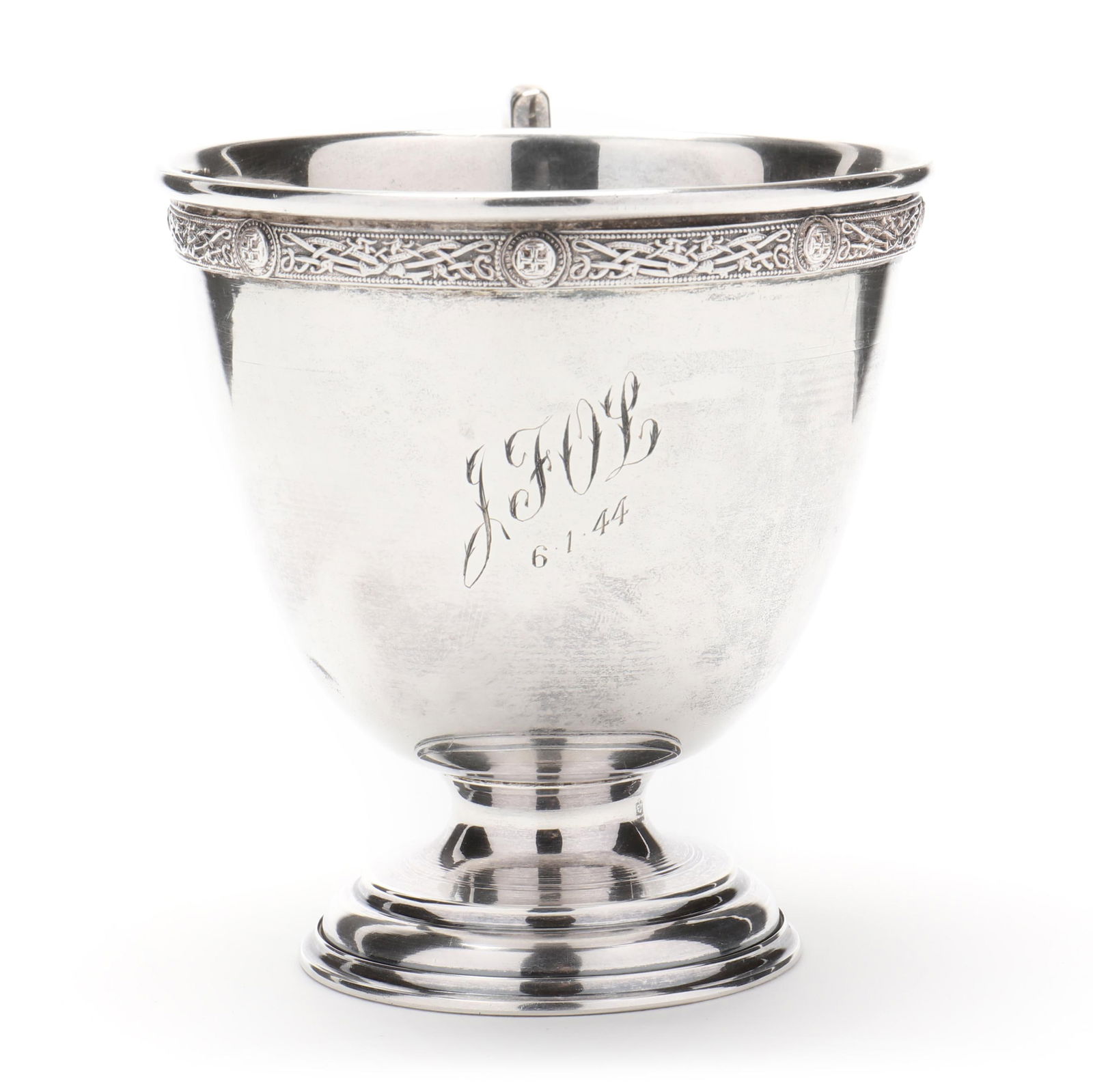 GEORGE VI IRISH SILVER TEACUPGeorge