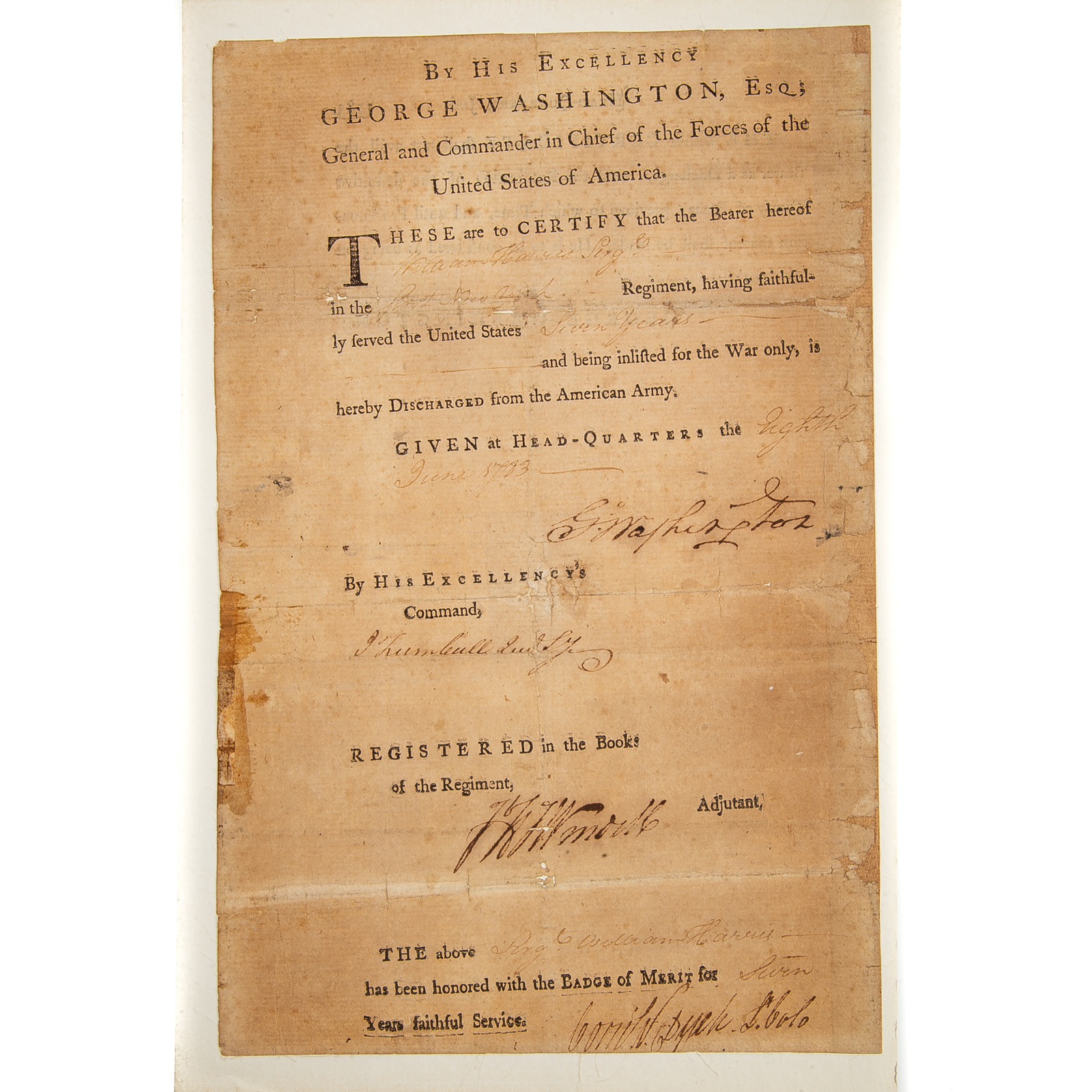 GEORGE WASHINGTON, COMMANDER IN