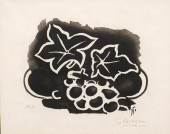 GEORGES BRAQUE 'FEUILLESET RAI