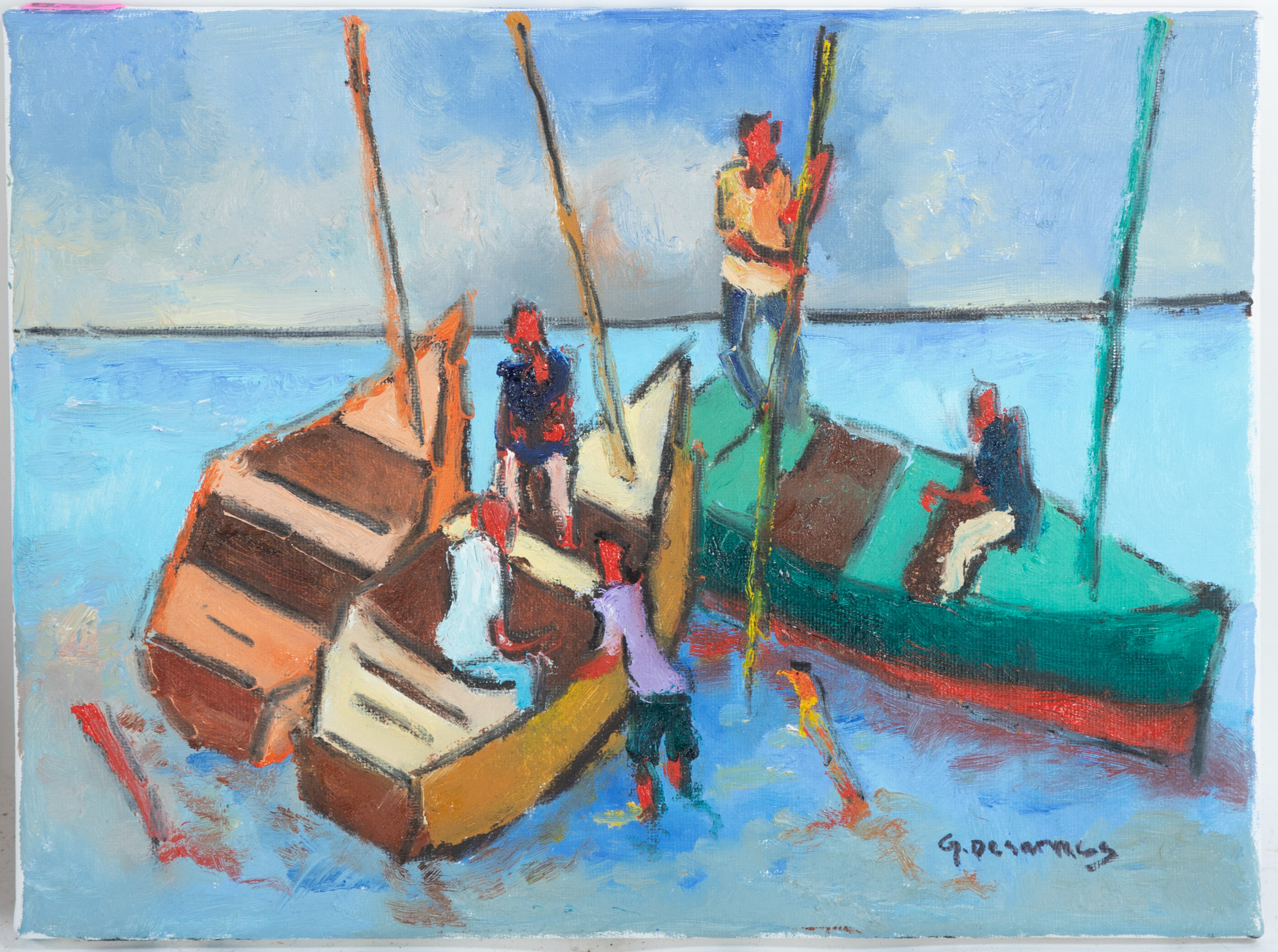 GEORGES DESARMES. "THREE BOATS,"
