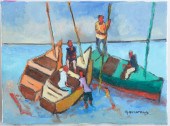 GEORGES DESARMES. "THREE BOATS