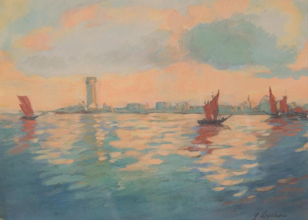 GEORGES LAPCHINE GOUACHE ON