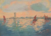 GEORGES LAPCHINE GOUACHE ON BO