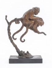 GEORGES LAVROFF BRONZE MONKEY