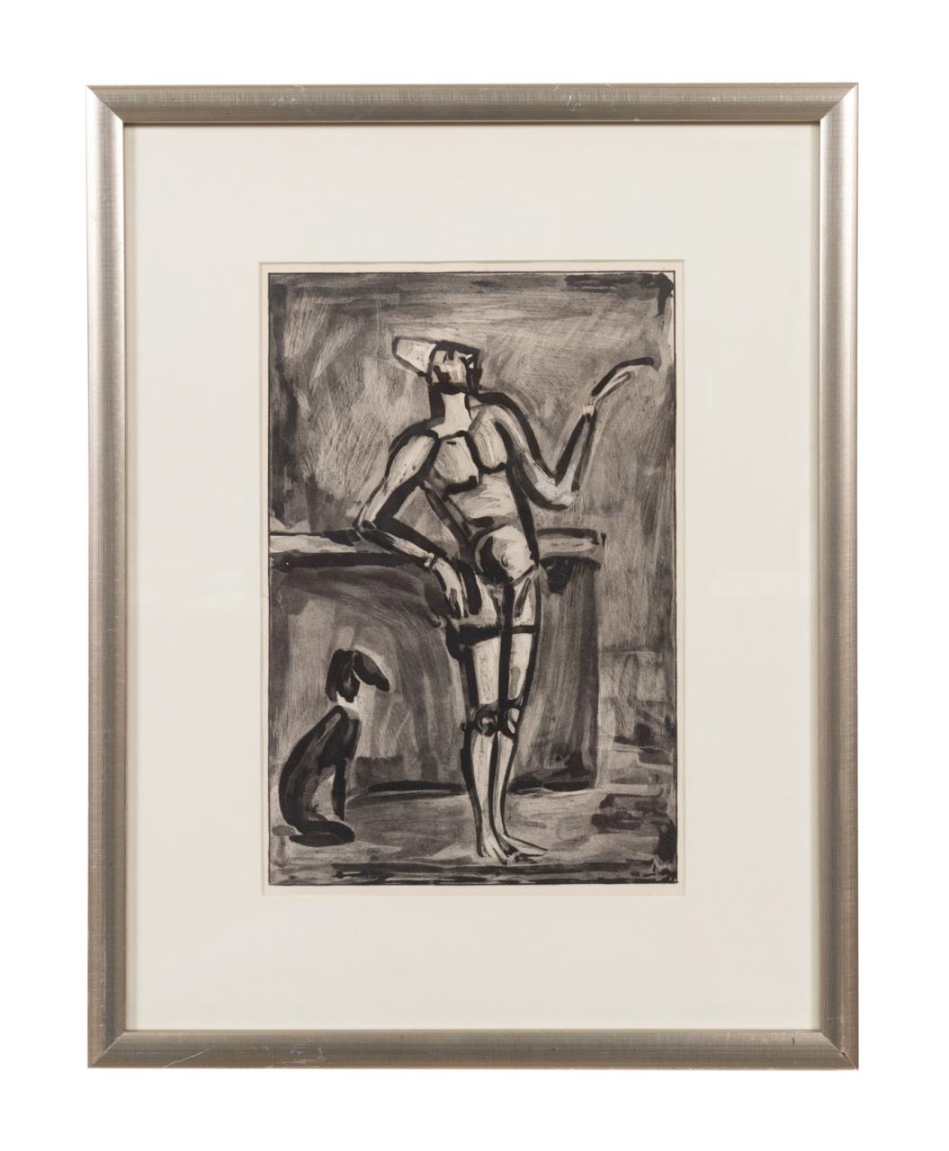 GEORGES ROUAULT "CLOWN AU CHIEN"