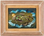 GEORGES SPIRO SURREALIST OIL O