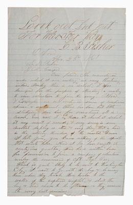 Georgia Civil War letter, hand