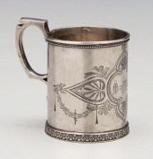 Georgia coin silver mug, squar