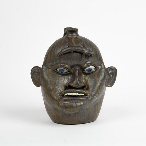 GEORGIA FOLK ART FACE JUG,