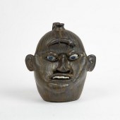 GEORGIA FOLK ART FACE JUG, MAT
