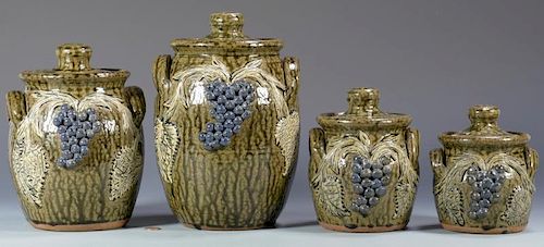 GEORGIA FOLK POTTERY CANISTER