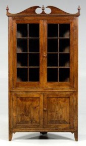 Georgia walnut corner cupboard