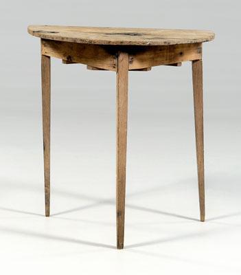 Georgia yellow pine table, D-shaped