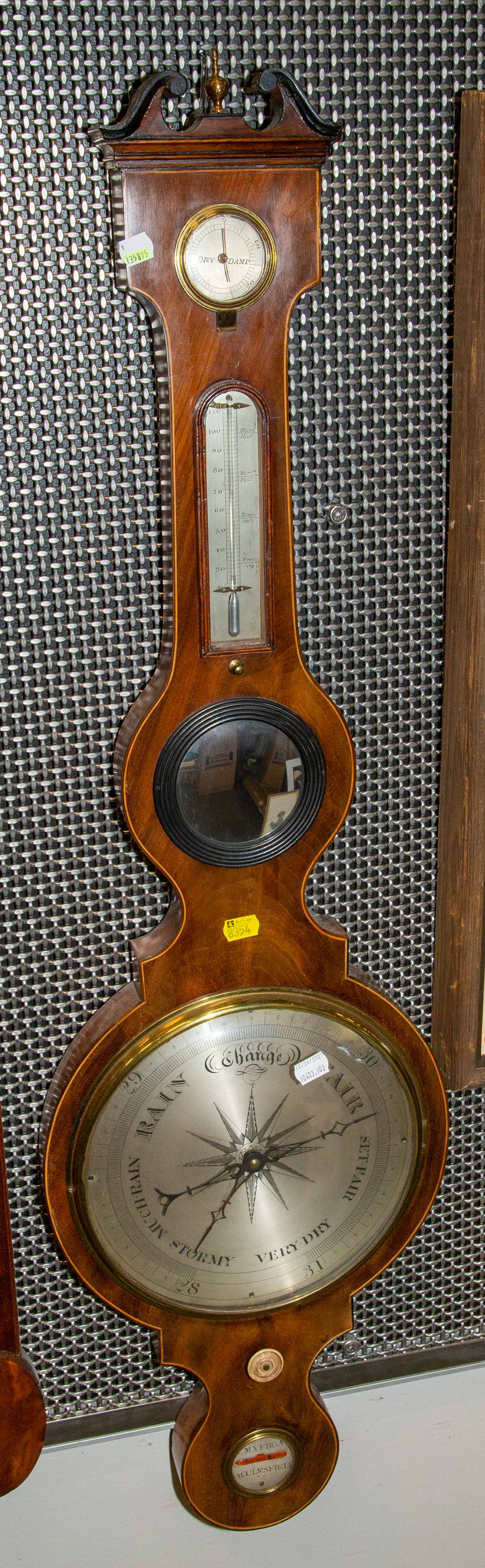 GEORGIAN BANJO STYLE BAROMETER,