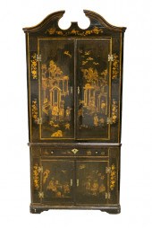 GEORGIAN BLACK & GILT JAPANNED