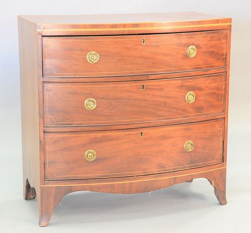 GEORGIAN BOW FRONT THREE-DRAWER