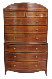 GEORGIAN BOWFRONT CHEST ON CHE