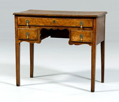 Georgian burlwood and oak desk,