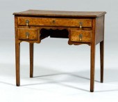 Georgian burlwood and oak desk