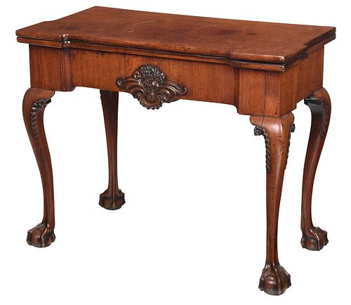 GEORGIAN CARVED MAHOGANY FOLD