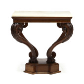 GEORGIAN CARVED MAHOGANY MARBL