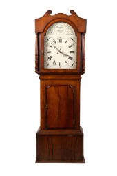 GEORGIAN CARVED OAK GRANDFATHE