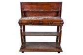 GEORGIAN CARVED OAK & MARBLE-I
