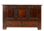 GEORGIAN CARVED OAK MULE CHEST