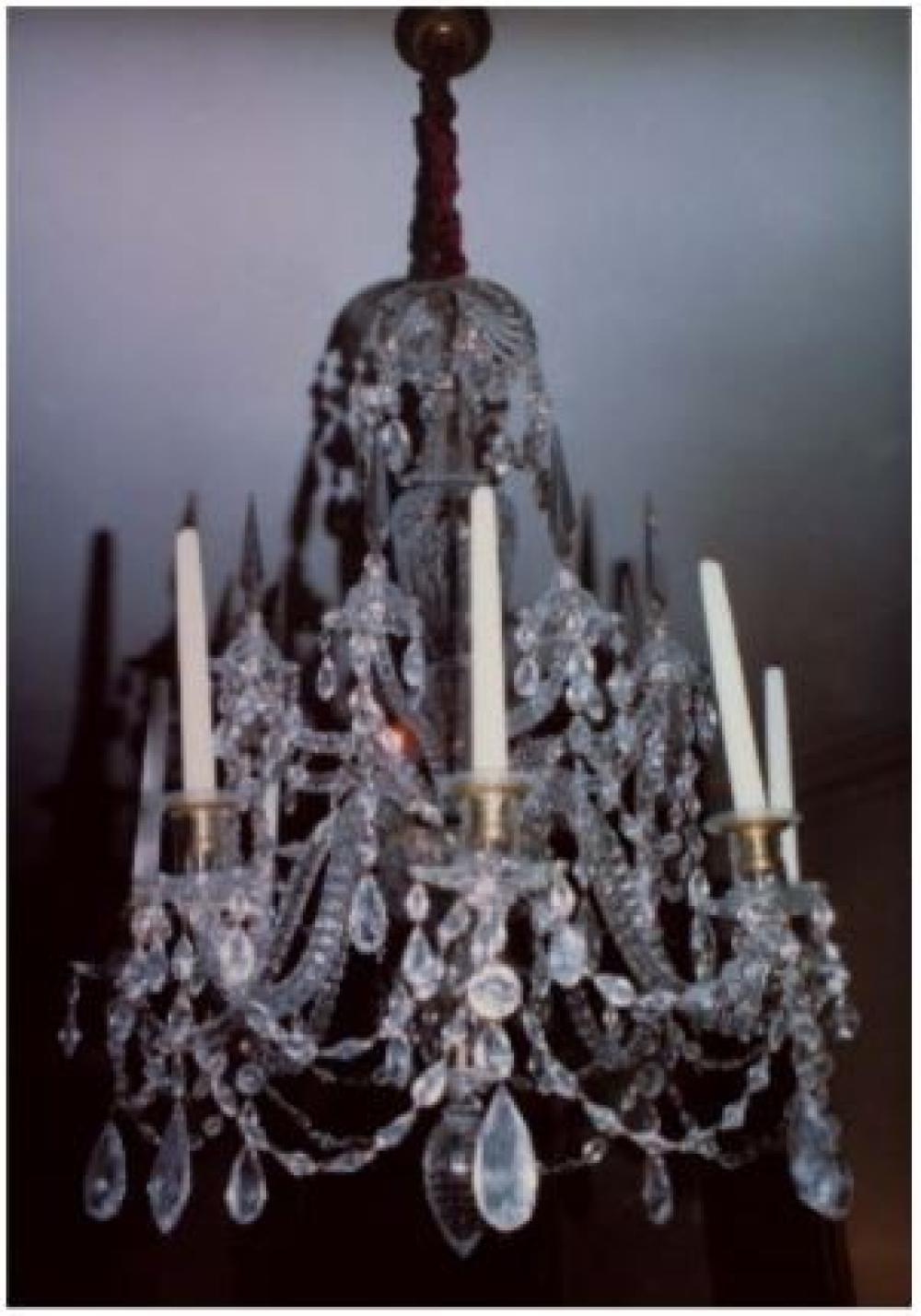 GEORGIAN CRYSTAL AND BRASS